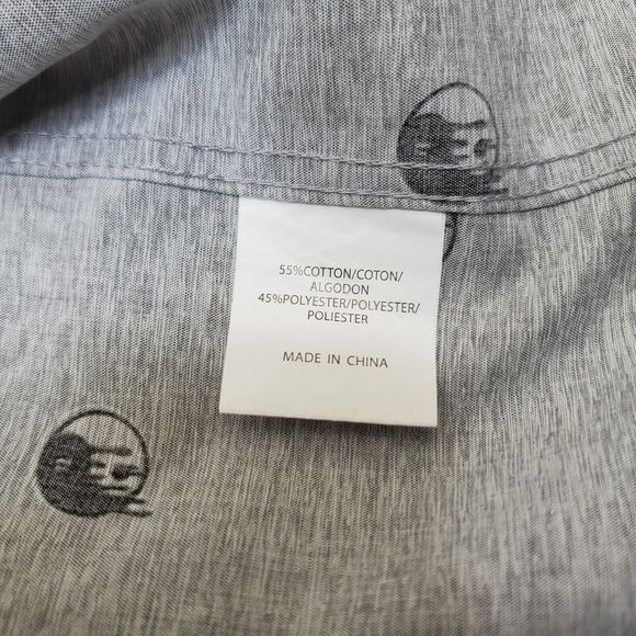 Molokai Surf Co. Shirt Men's XL Yin Yang Gray Yin Yang Button Down Short Sleeve - Picture 10 of 12